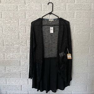 Taylor & Sage M Black Cardigan Coverup